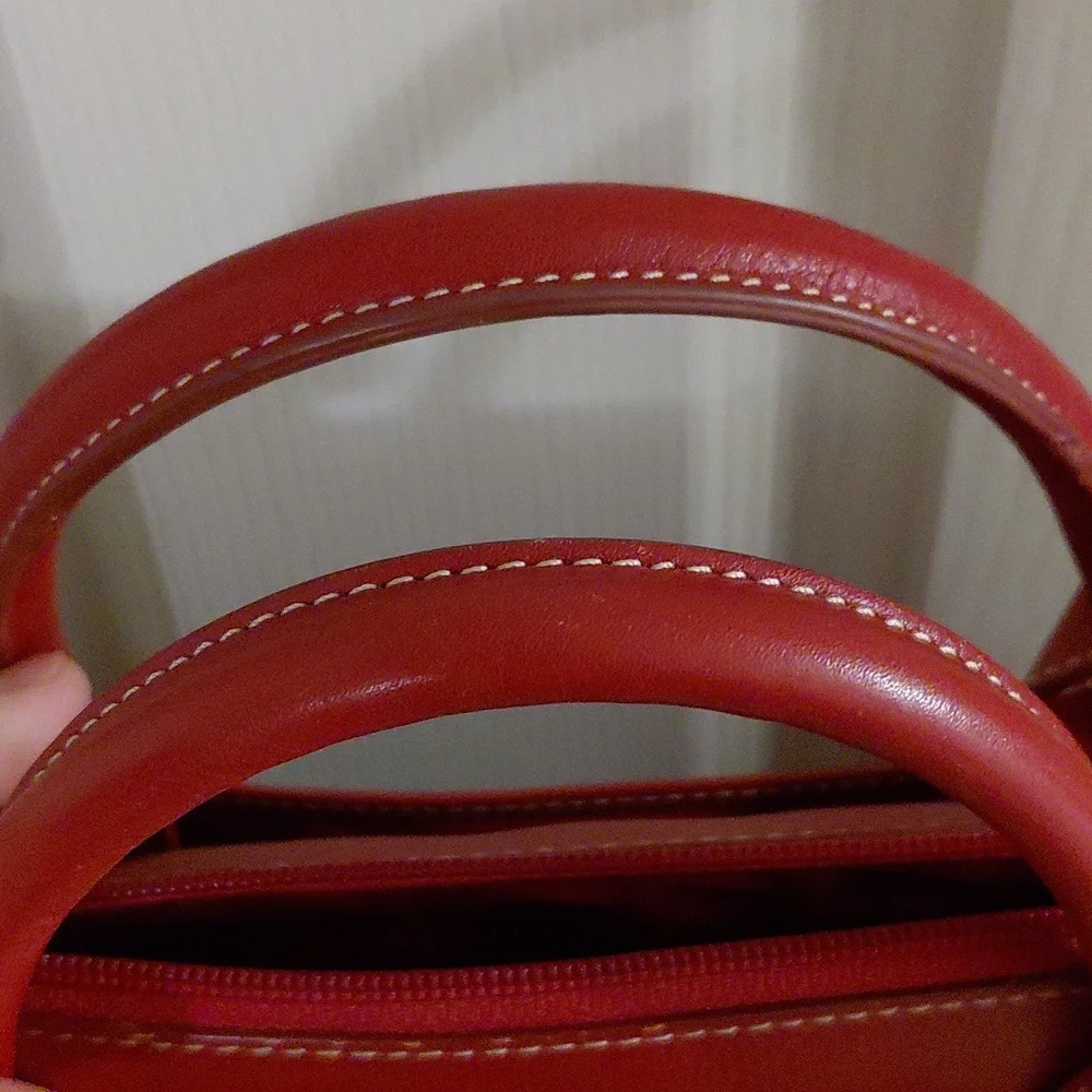 EUC Red Lodis Briefcase, Shoulder Strap & Handles, Pristine, See Note* - Picture 8 of 9